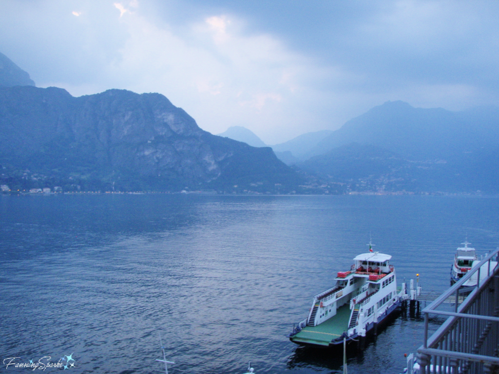 View of Ferry on Lake Como from Bellagio Italy   @FanningSparks