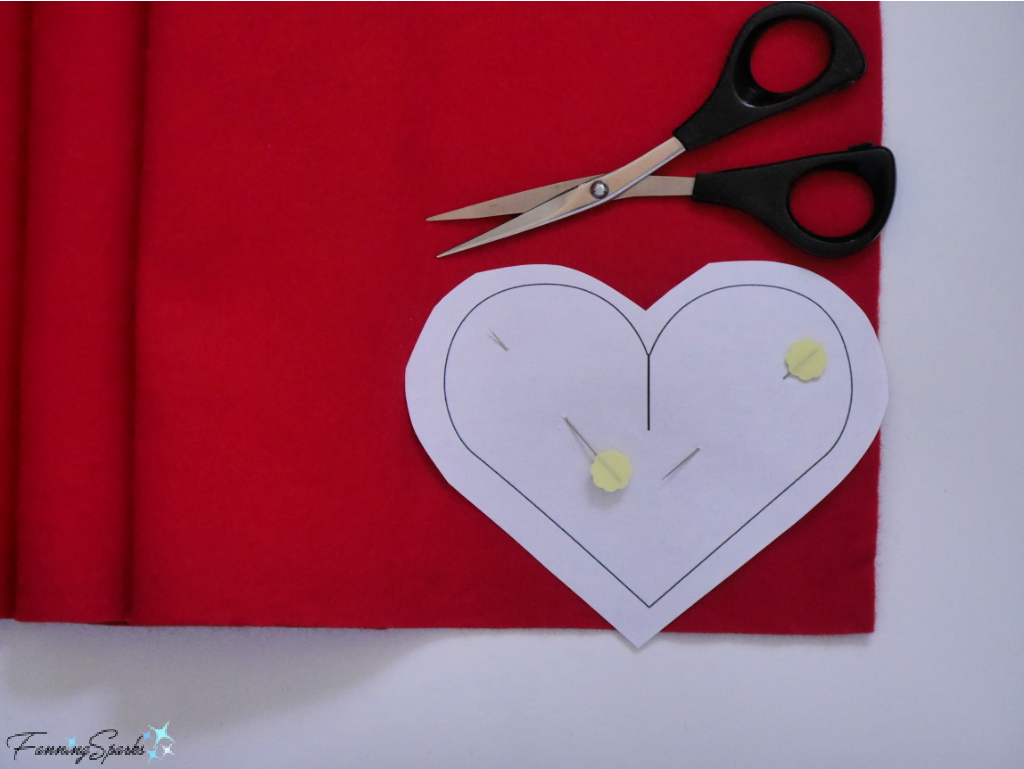 Cut Hearts from Felt Using Paper Pattern   @FanningSparks