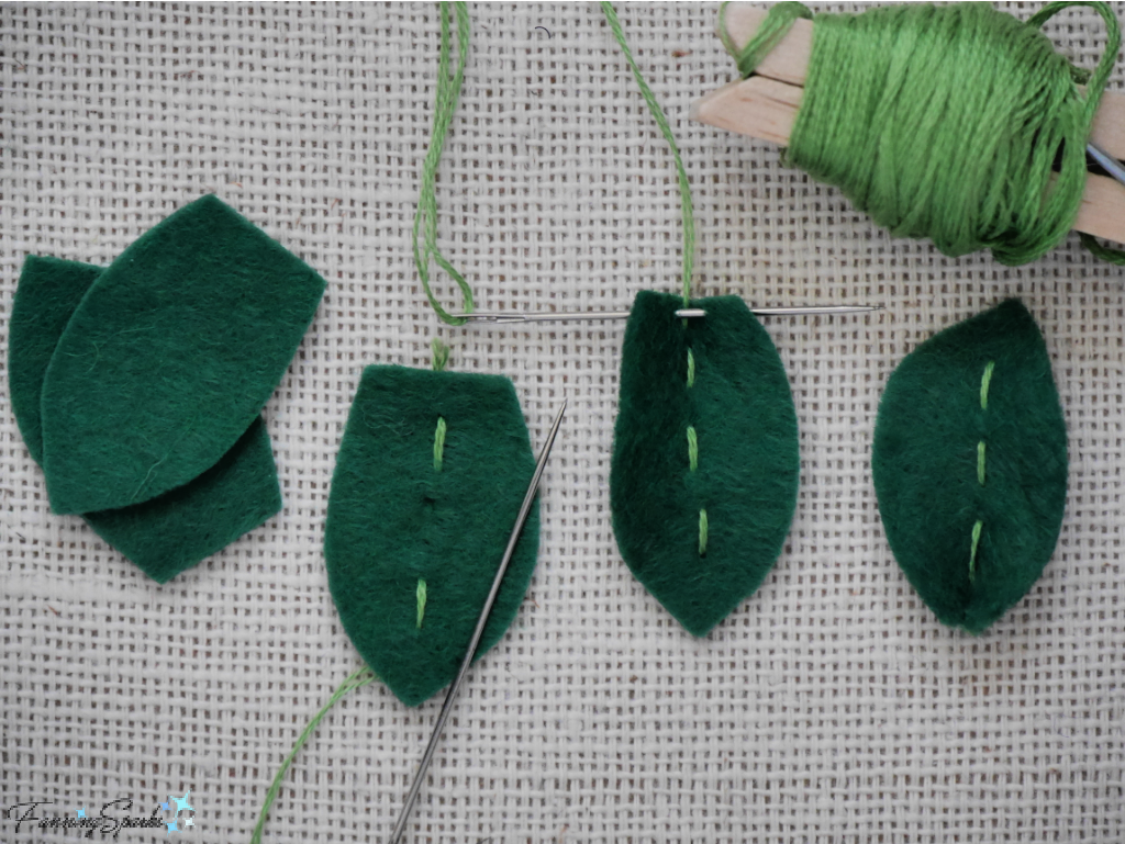 Embroider and Stitch Tuck in Leaves   @FanningSparks