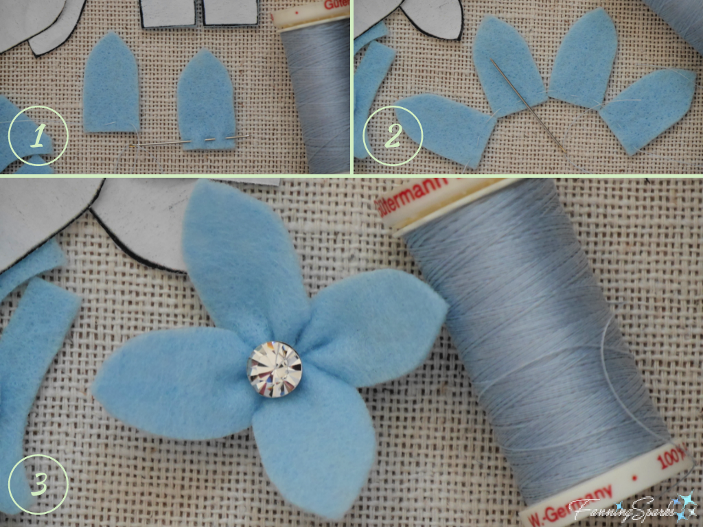 Steps to Make Dogwood Blossom Form Felt Flower   @FanningSparks