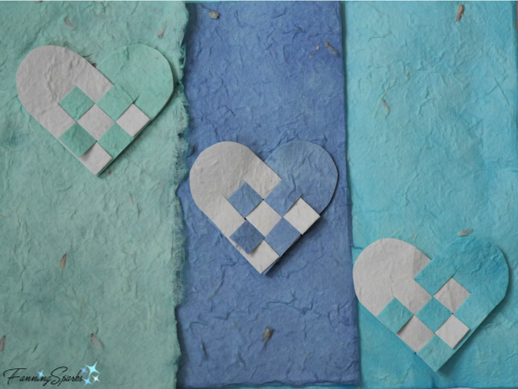 Dyed Handmade Paper with Folded Hearts @FanningSparks