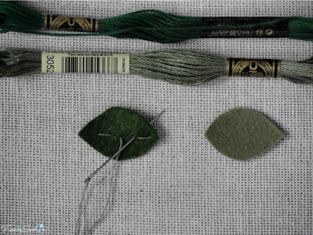 Embroider and Stitch Tuck in Felt Leaves   