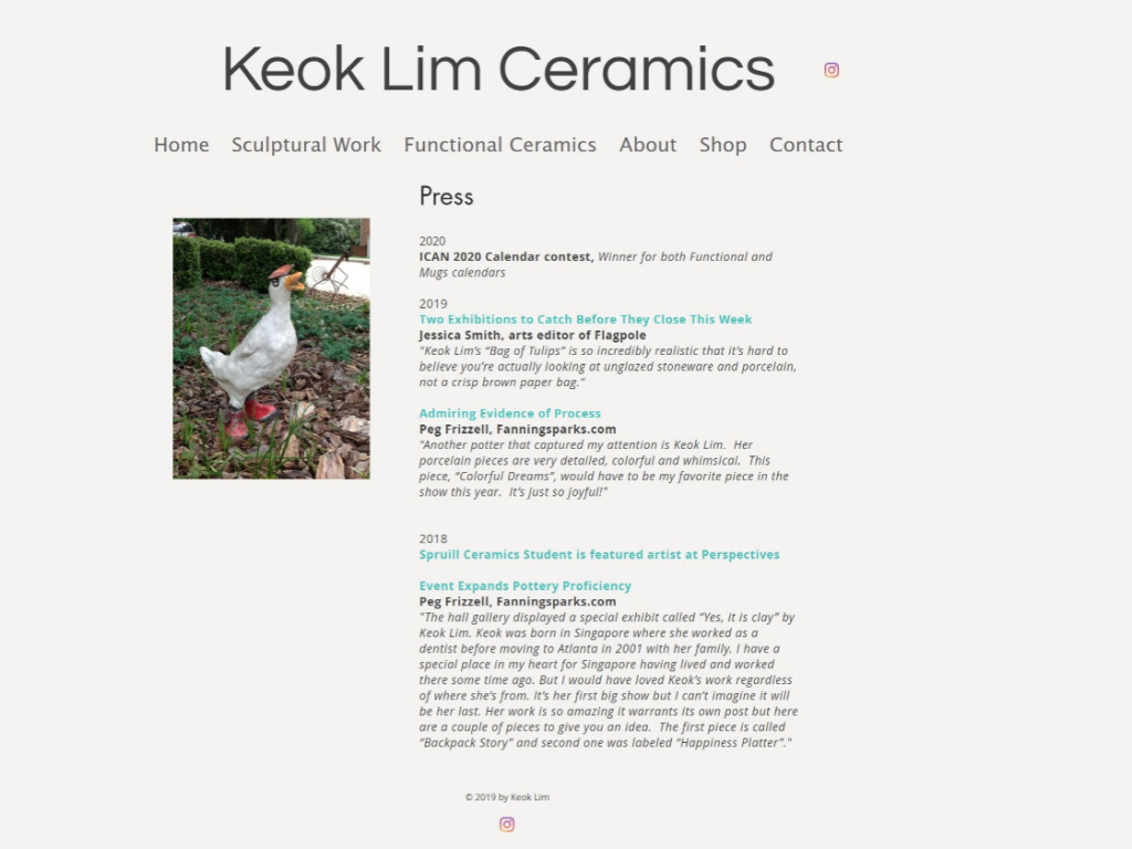 FanningSparks’ Citation on Keok Lim Ceramics Press Page