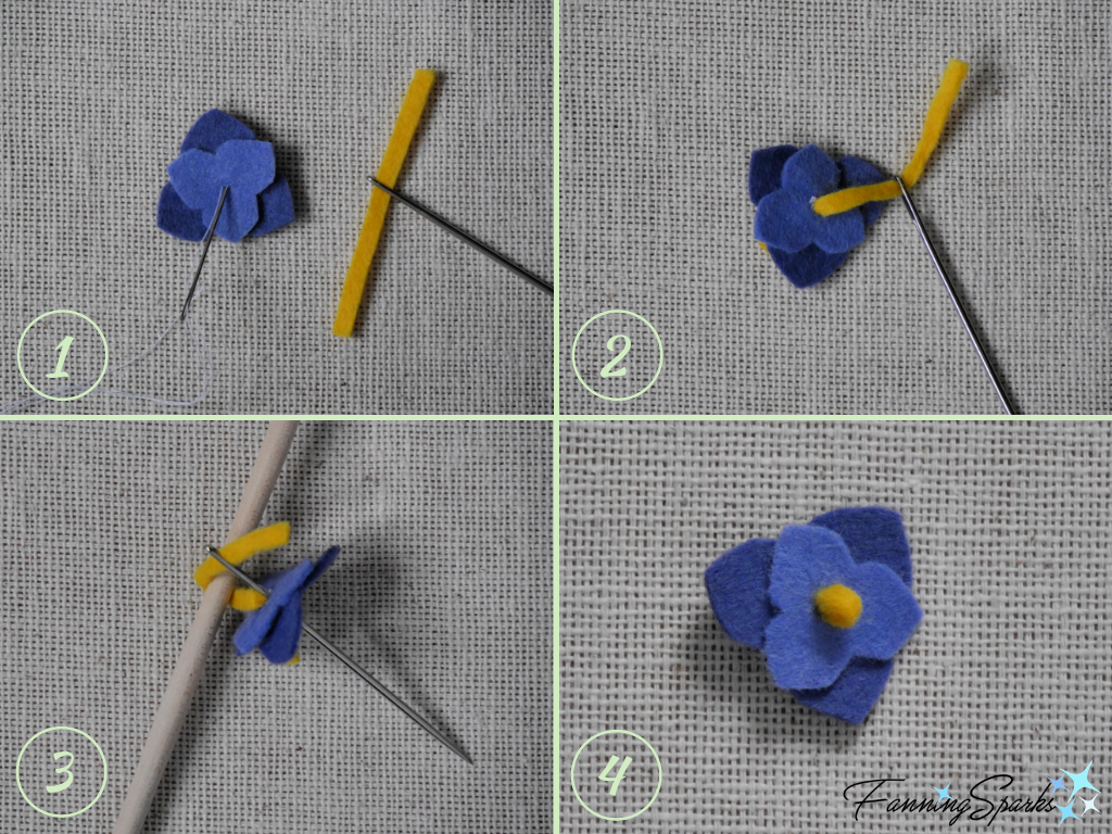 Steps to Make Hydrangea Form Felt Flower 