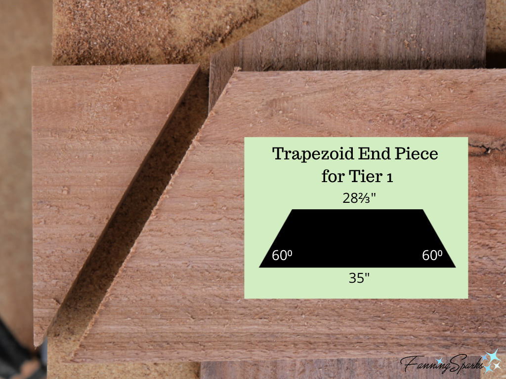 Cut Trapezoid End Pieces for Strawberry Tower Planter   @FanningSparks