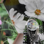 Beaded Necklace on Bee in Cosmos OOAK Wall Hook @FanningSparks