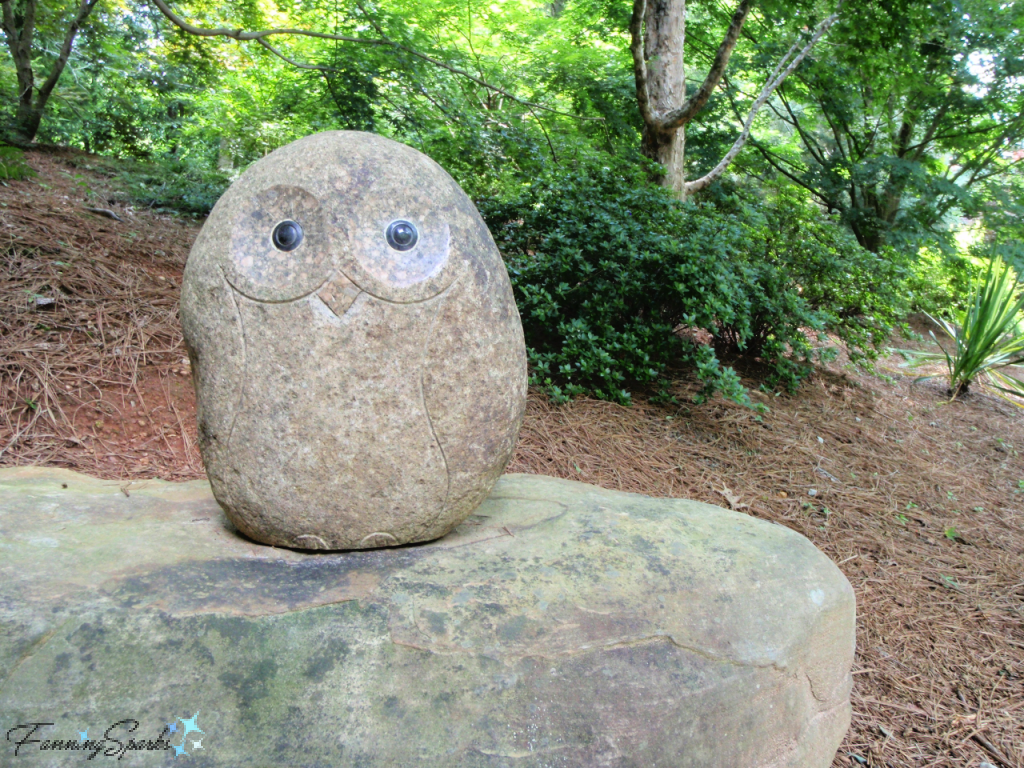 Carved Stone Owl at Gibbs Gardens   @FanningSparks