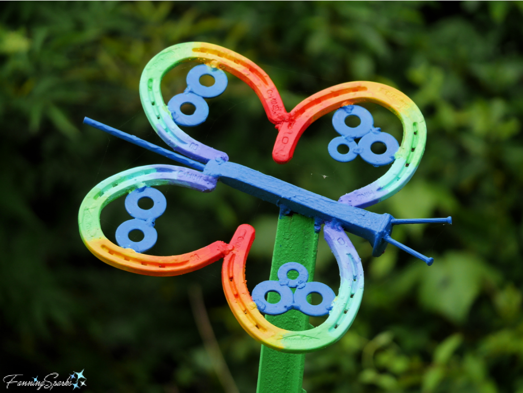 Metal Butterfly by Doug Barker at Butterflies and Blooms in the Briar Patch   @FanningSparks