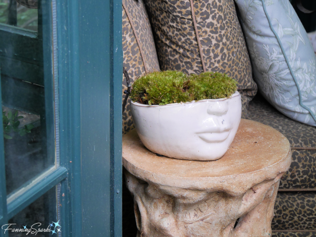 Moss in Half-Face Planter   @FanningSparks