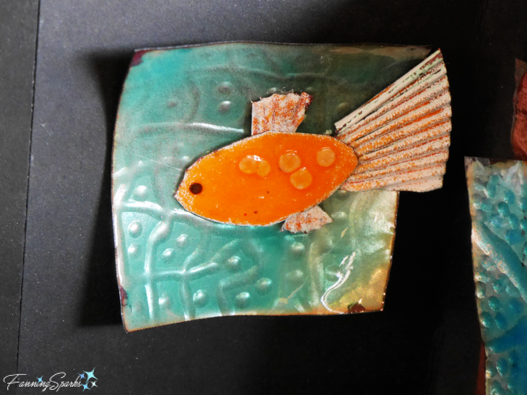 Orange Fish Enamel Student Project at John C Campbell Folk School   @FanningSparks