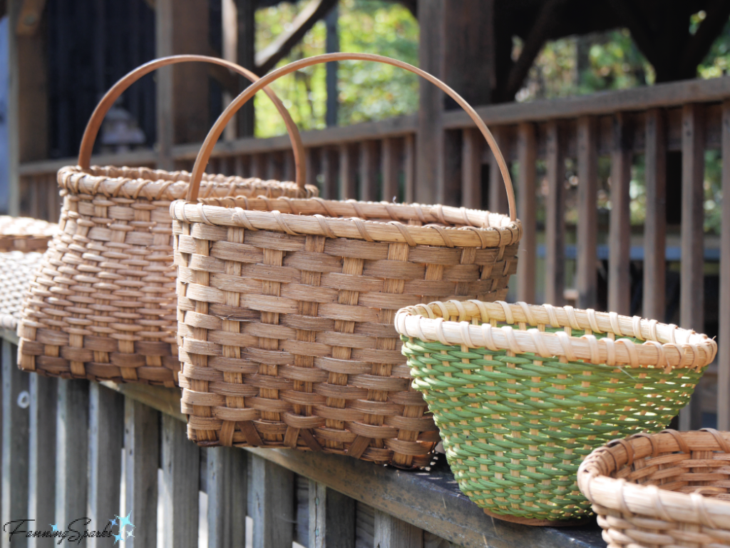 Student Baskets on Railing at John C Campbell Folk School   @FanningSparks