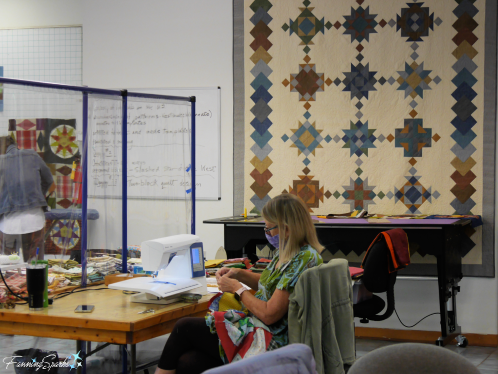 Students Working in Quilting Studio at John C Campbell Folk School   