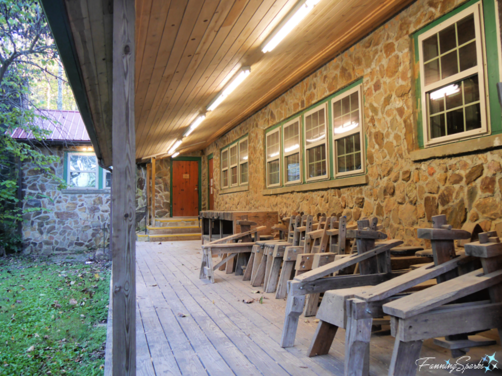 Woodworking Studio Front Porch at John C Campbell Folk School   @FanningSparks