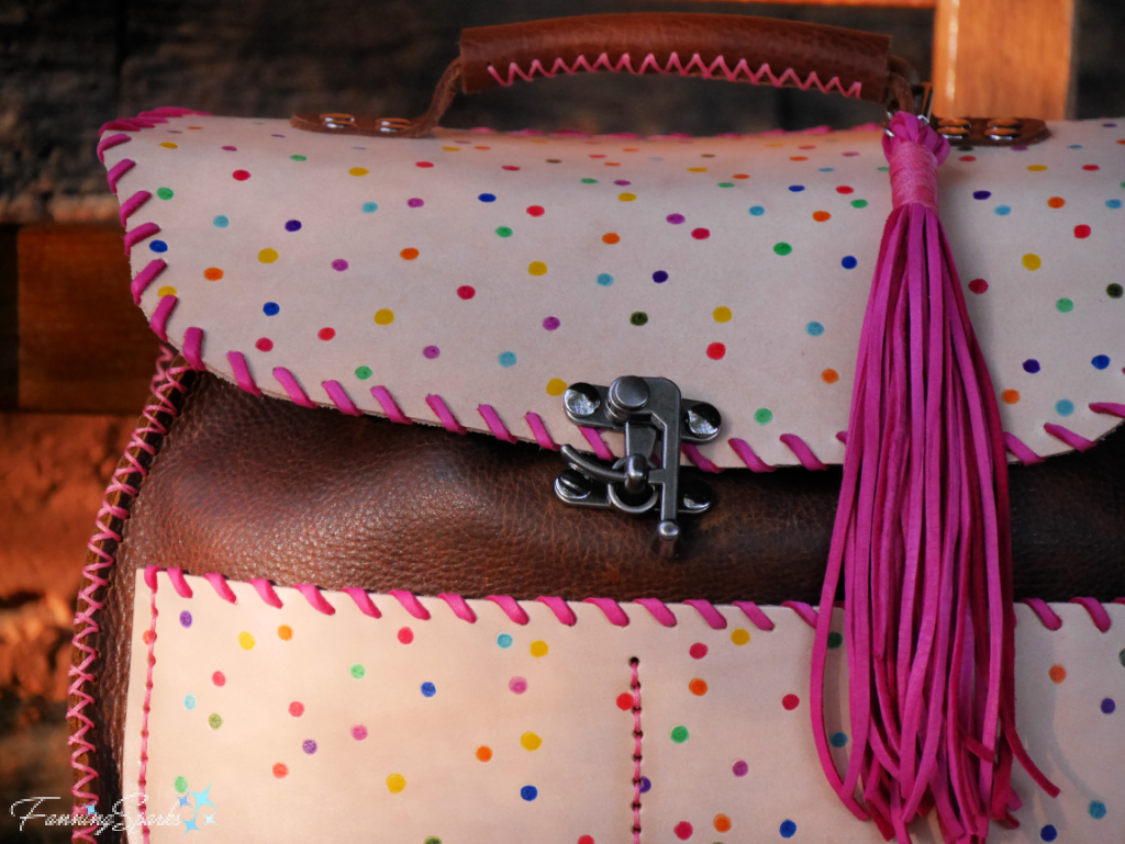 Closeup of My Whimsical Leather Camera Bag   @FanningSparks