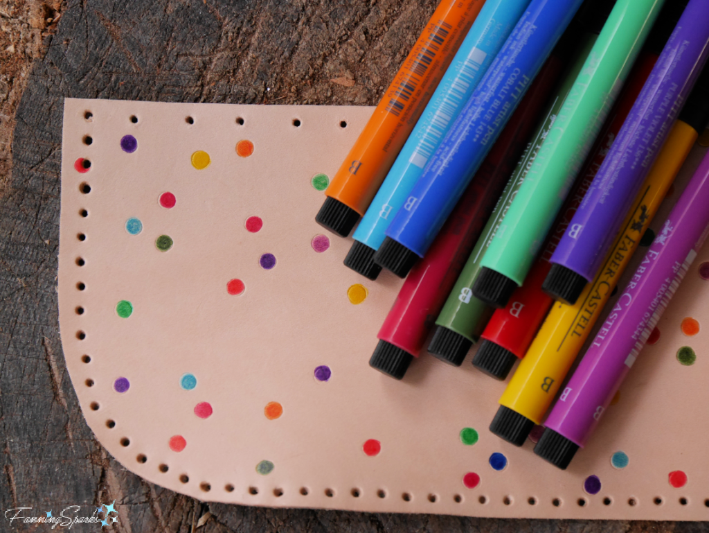 Making Confetti on my Whimsical Leather Camera Bag   @FanningSparks