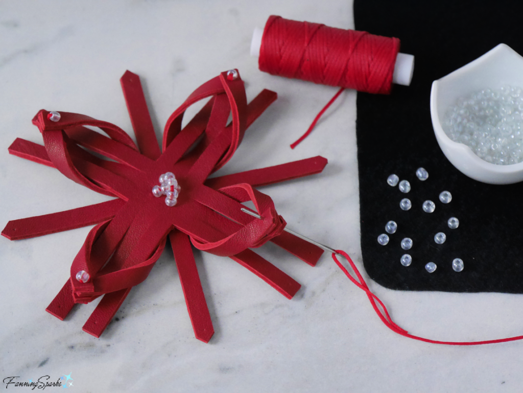 Stitching Points on Leather Snowflake    @FanningSparks