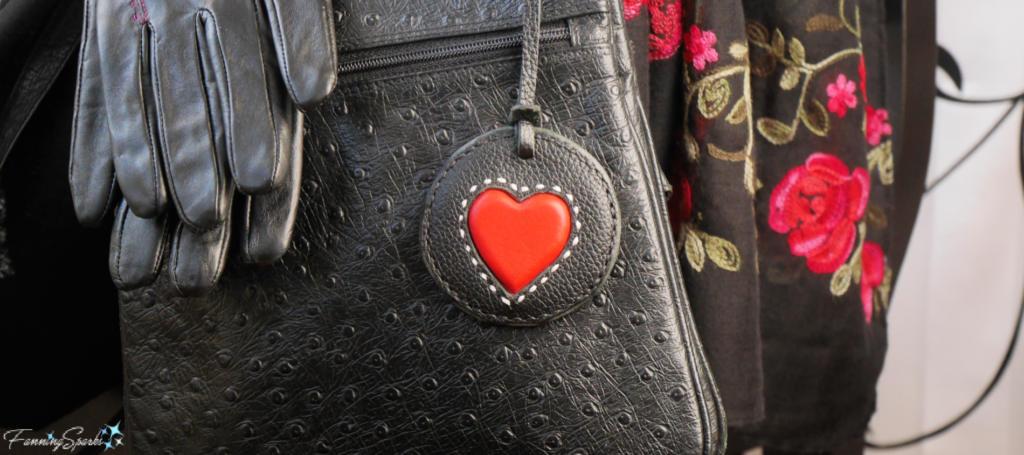 Charming Leather Heart Bag Charm on Bag @FanningSparks