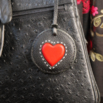 Charming Leather Heart Bag Charm on Bag @FanningSparks