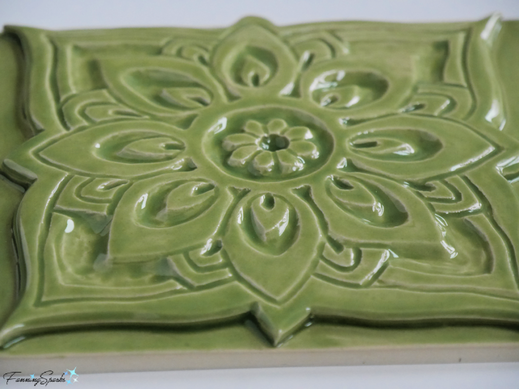 AMACO Celadon in Wasabi on Ceramic Tile   @FanningSparks