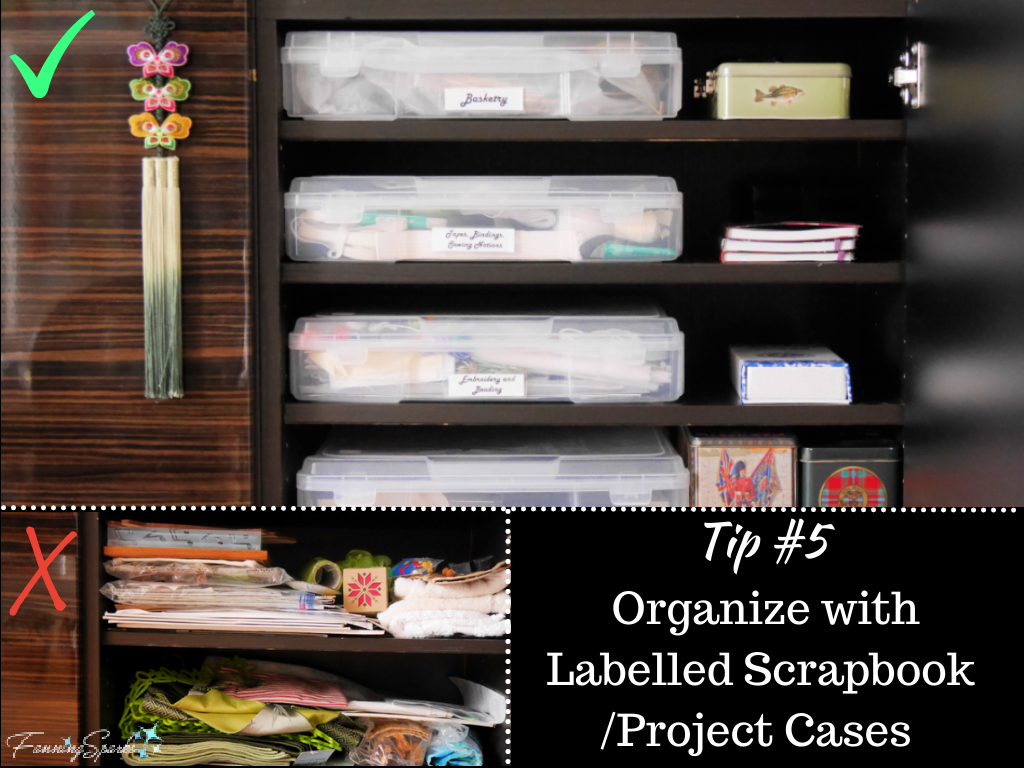 Tip 5 Organize with Labelled Scrapbook/ Project Cases   @FanningSparks 