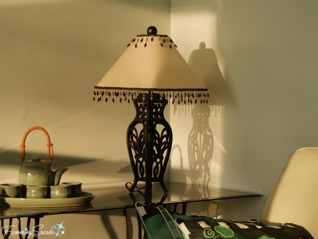 Our Table Lamp Caught in Sunlight   @FanningSparks 
