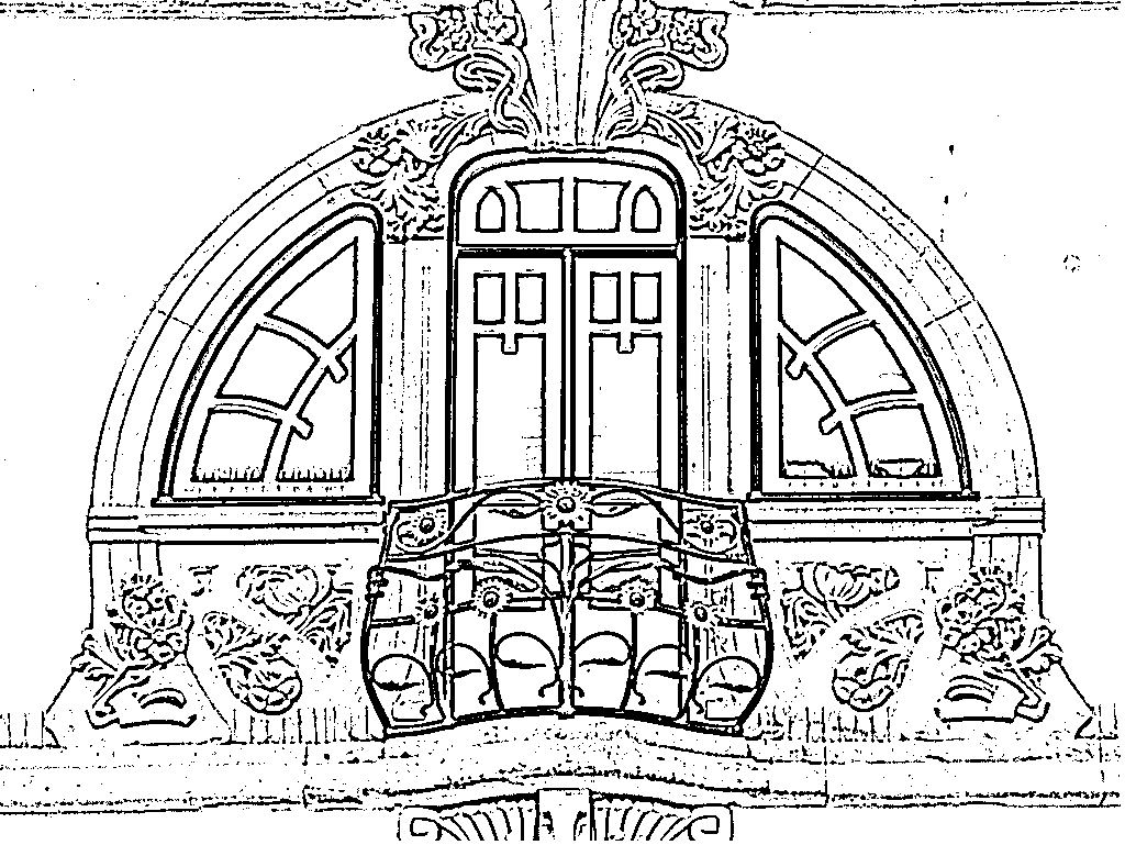 Line Drawing Design for Balcony Door at Art Nouveau Museum in Aveiro Portugal   @FanningSparks