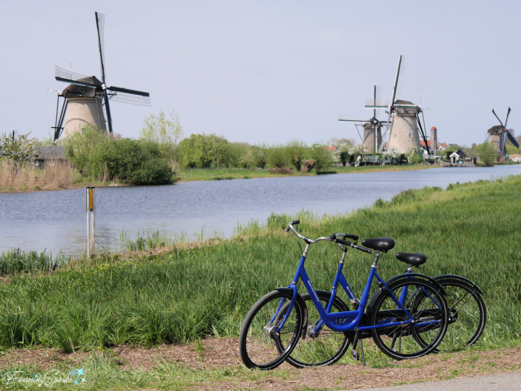 Two Bikes in Front of Windmills at Kinderdijk  @FanningSparks