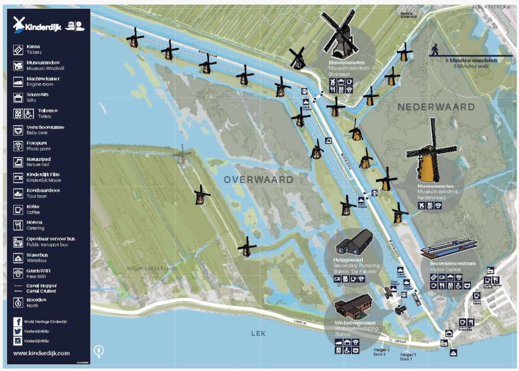 Map of Kinderdijk UNESCO Site   @FanningSparks