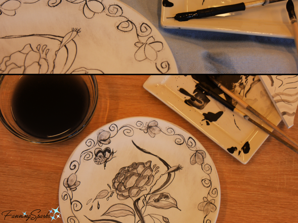 My Hand Painted Delftware Plate in Progress   @FanningSparks