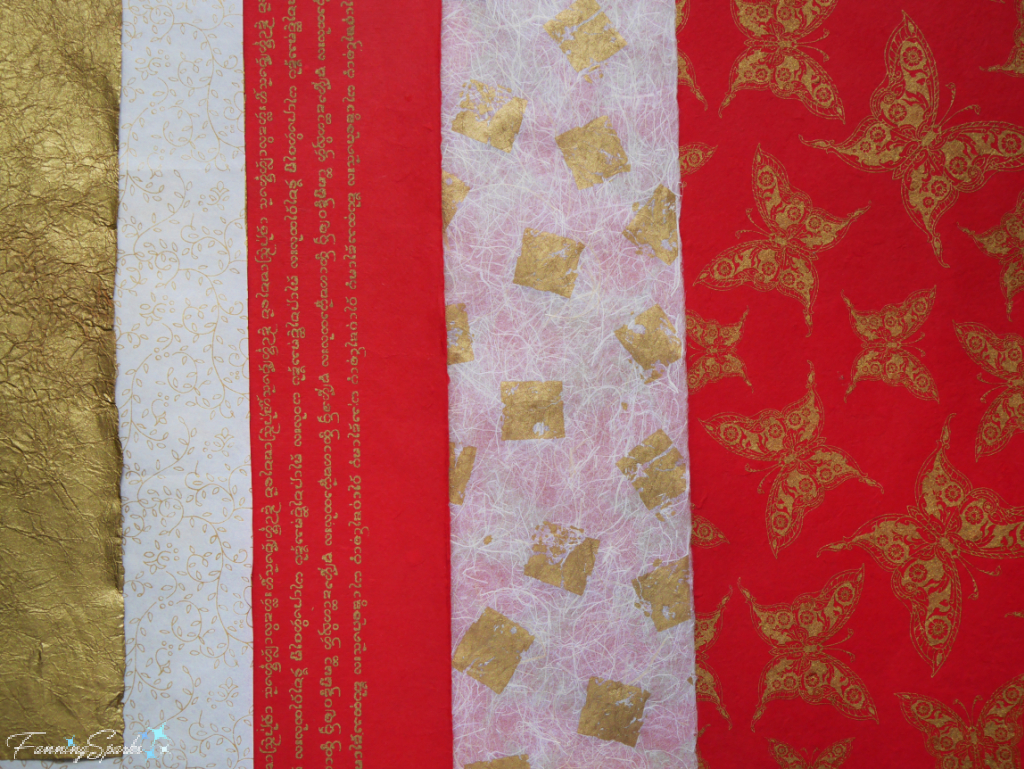My Handmade Gold White and Red Paper Stash   @FanningSparks