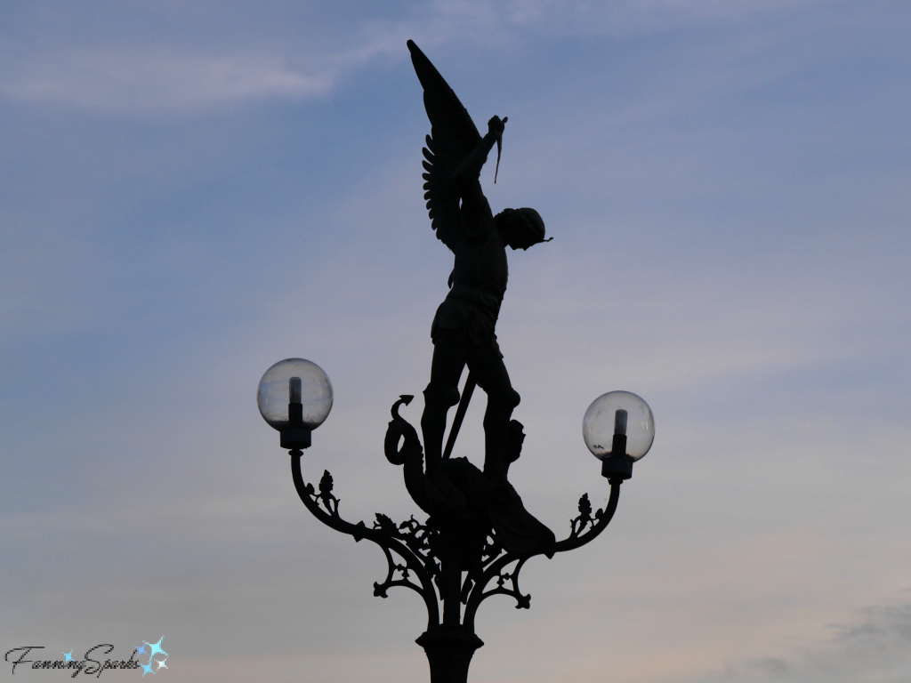 Saint Michael Fighting Dragon on St Michaels Bridge   @FanningSparks