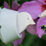 Knotted Ceramic Bird with Bees @FanningSparks