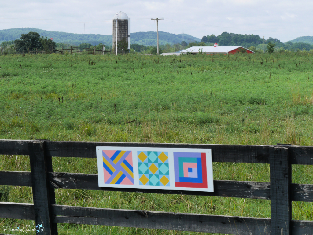 Triple Quilt Squares on Fence – Berea College Farm Kentucky   @FanningSparks