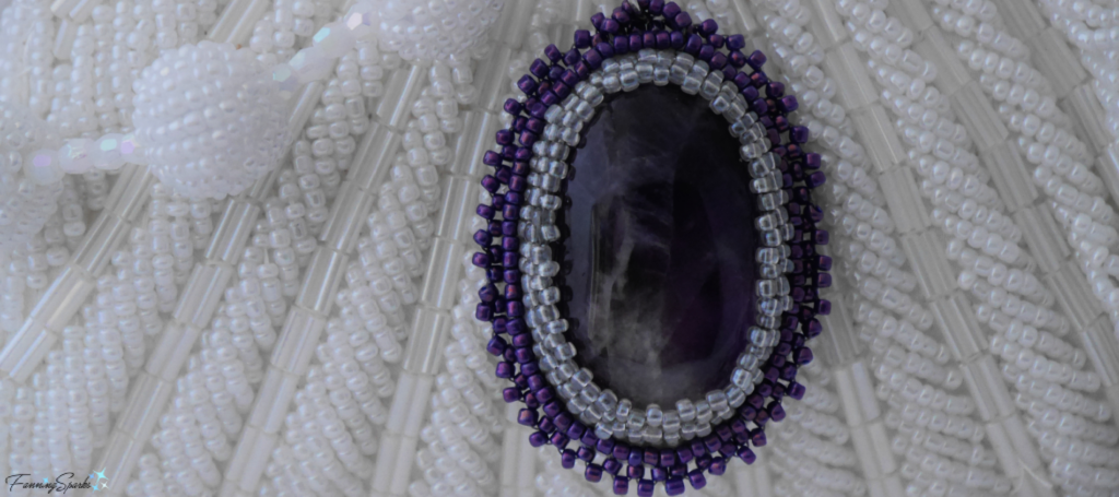 My Beaded Amethyst Cabochon with Beaded Bag @FanningSparks