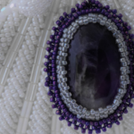 My Beaded Amethyst Cabochon with Beaded Bag @FanningSparks
