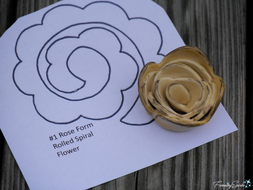 Rose Form Rolled Spiral Flower – Pattern and Made in Clay   @FanningSparks