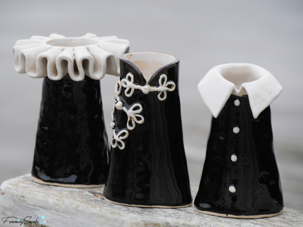 Trio of Collared Ceramic Vases @FanningSparks