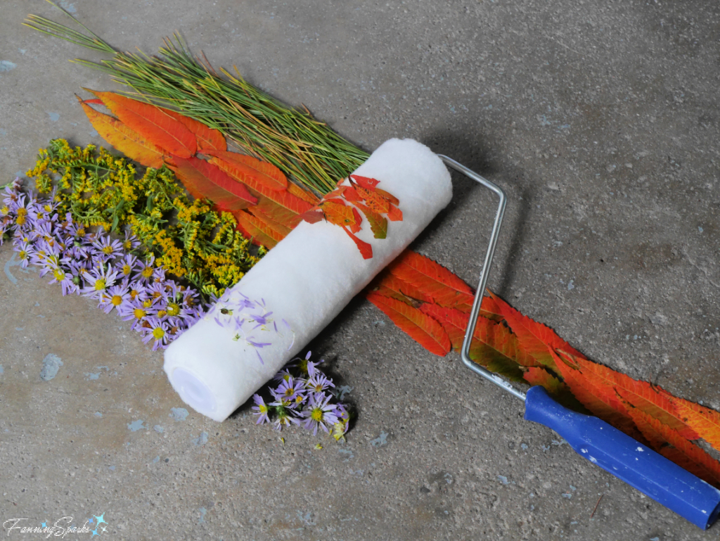 Large Paint Roller with Botanicals at Angle   @FanningSparks