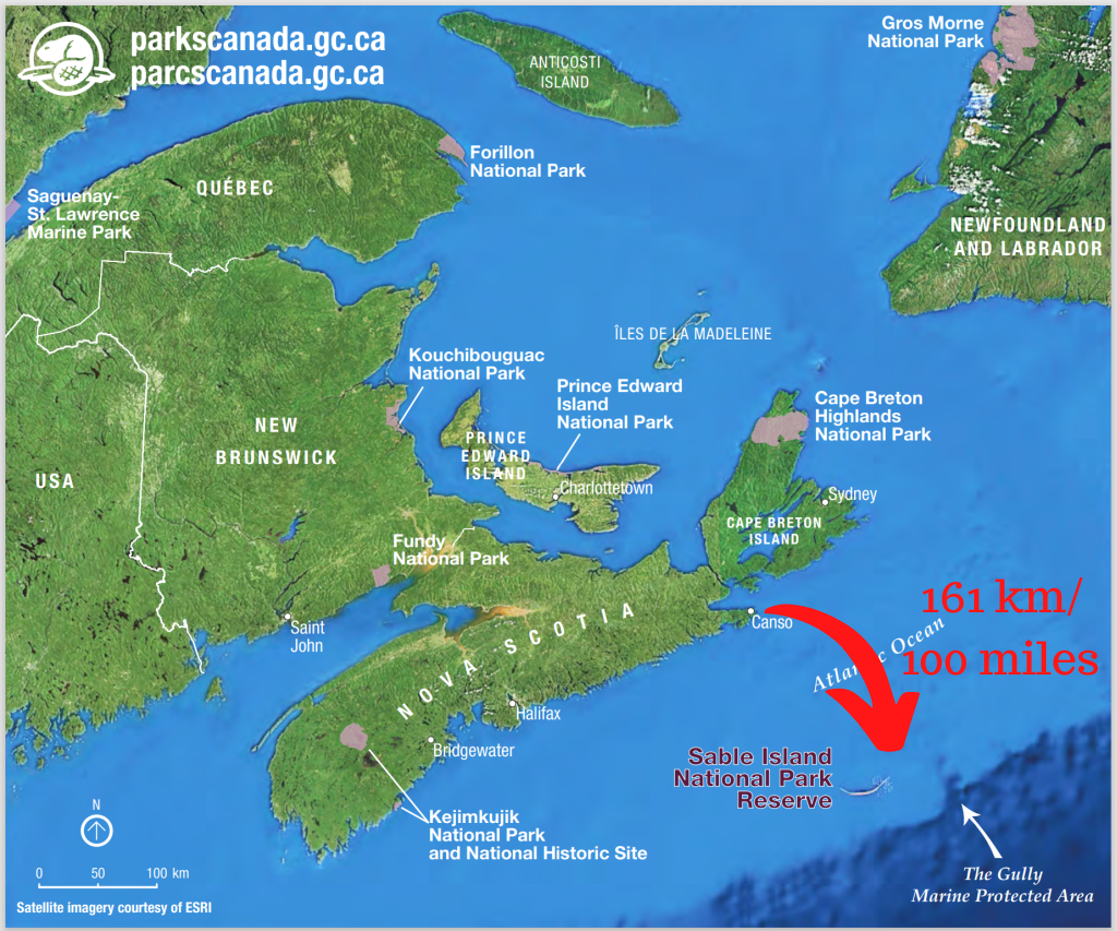 Map Of Maritime Provinces Showing Sable Island 