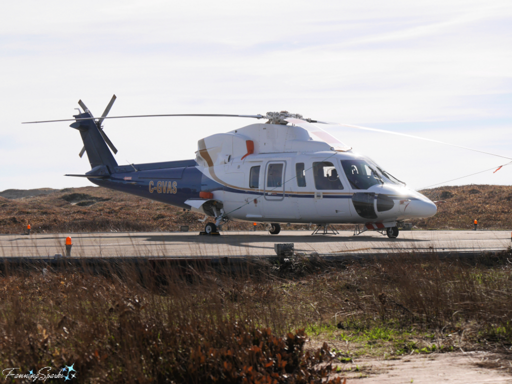 Vision Air Services Helicopter on Sable Island Helipad  @FanningSparks 