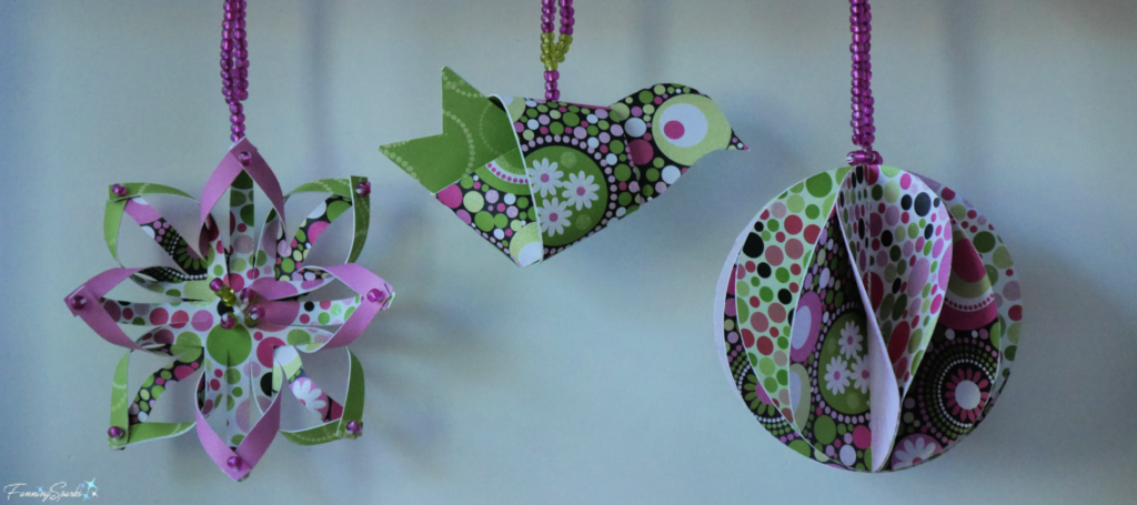 Set of 3 Handmade Paper Ornaments @FanningSparks