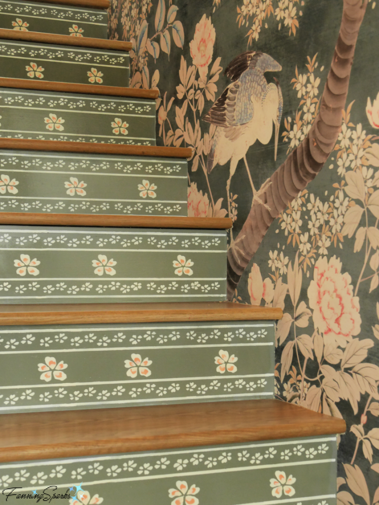 Stenciled Stair Risers by Mauck Made Art in 2022 Idea House   @FanningSparks