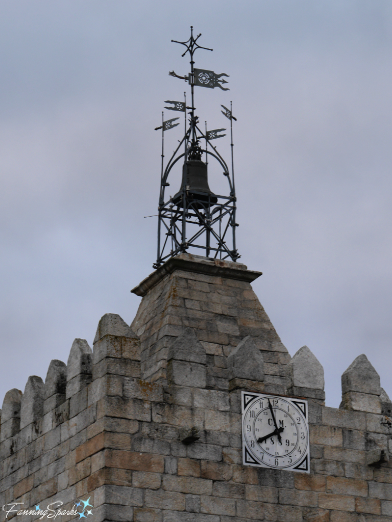 Clock and Bell on Old Castle Tower in Caminha Portugal    @FanningSparks