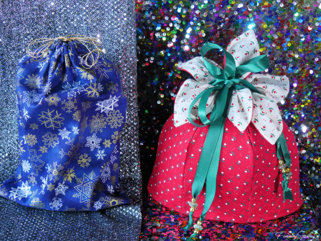 Making fabric gift bags sale