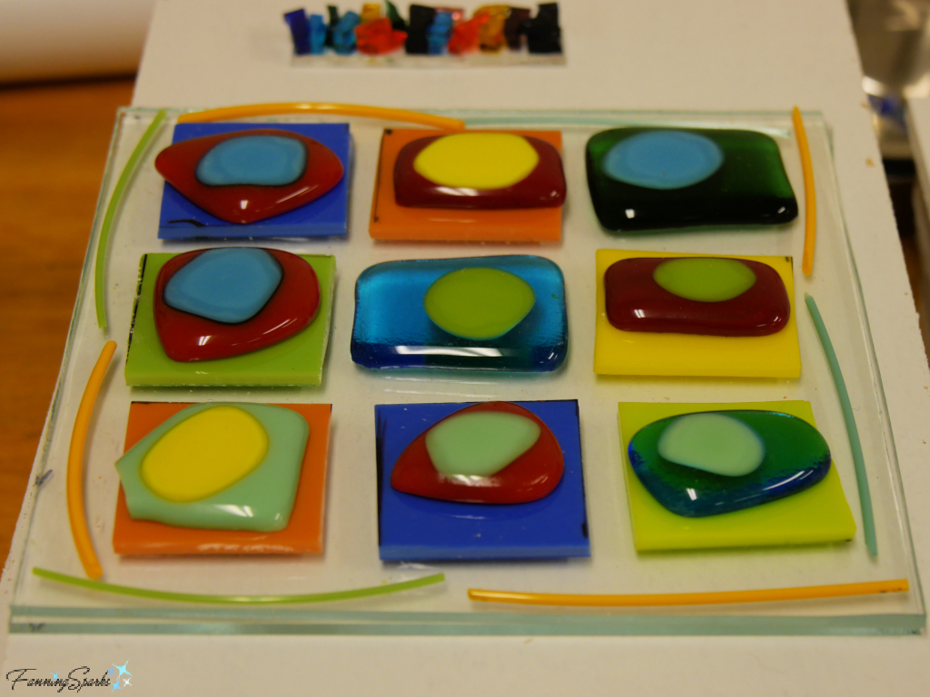Colorful Plaque Fused Glass Project in Process at Gilbert Glassworks   @FanningSparks