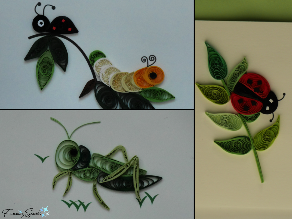 Quilled Insects on Greeting Cards by Quilling Card   @FanningSparks