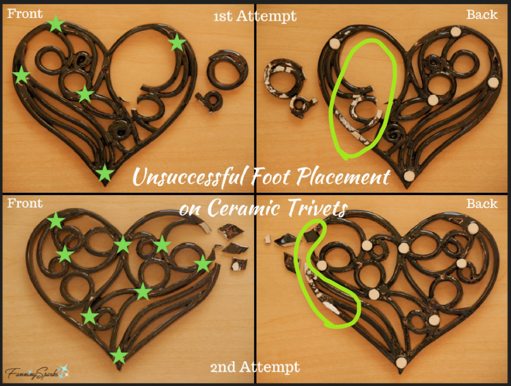 Study of Foot Placement on Ceramic Trivets   @FanningSparks