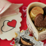 Eating Chocolates from Ceramic Valentines Heart Box @FanningSparks
