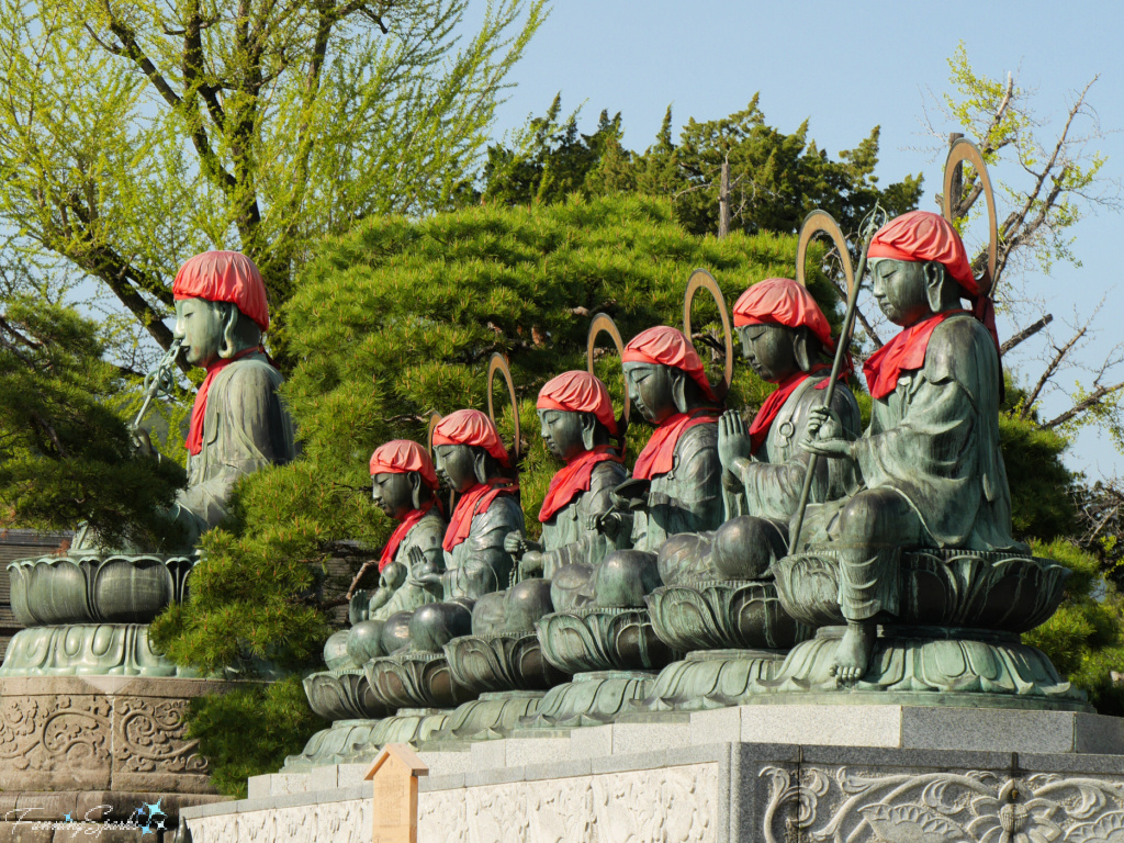 Statues of Jizo Bodhisattva outside Zenkoji Temple in Nagano Japan   @FanningSparks