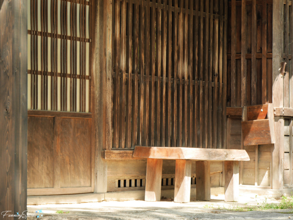 Wooden Bench in the Old Post Town of Tsumago Japan   @FanningSparks